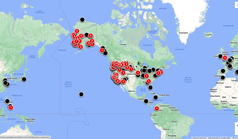 Desolate Country: Mapping Catholic Sex Abuse in Native America. Screen image of dynamic map.