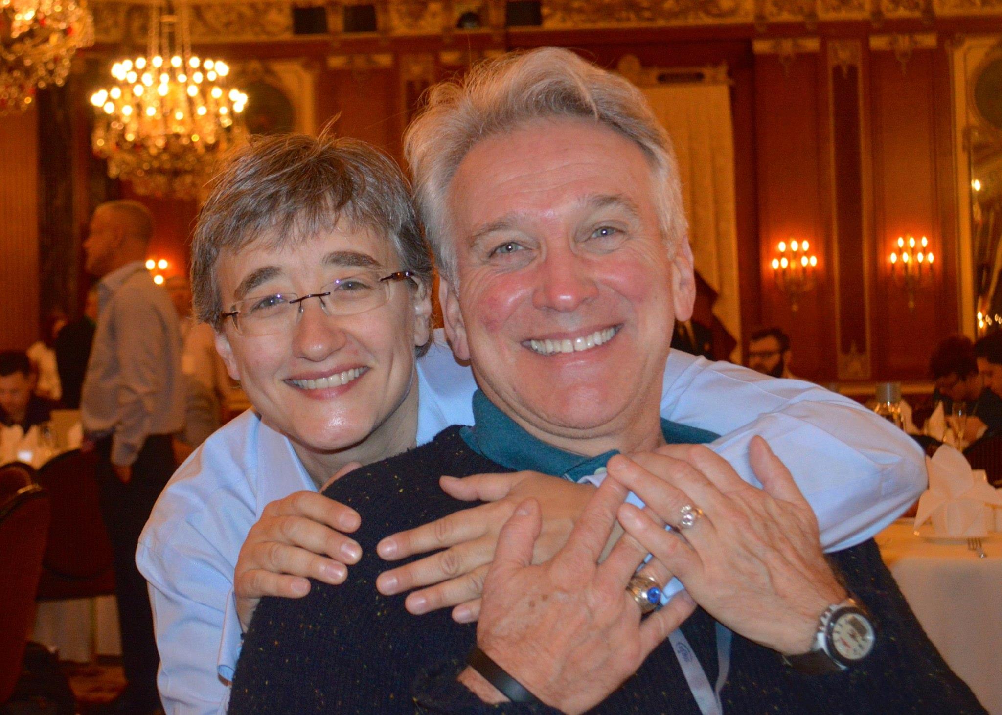 National LGBTQ Task Force Communications Director Cathy Renna (L) with journalist Chuck Colbert (Photo courtesy of Cathy Renna)