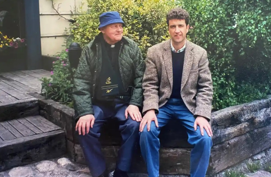 ‘Peter would summon a meeting perhaps once a year’: David Orr with his uncle in 2001, in Enniskerry, County Wicklow, Ireland. Photograph: courtesy of David Orr