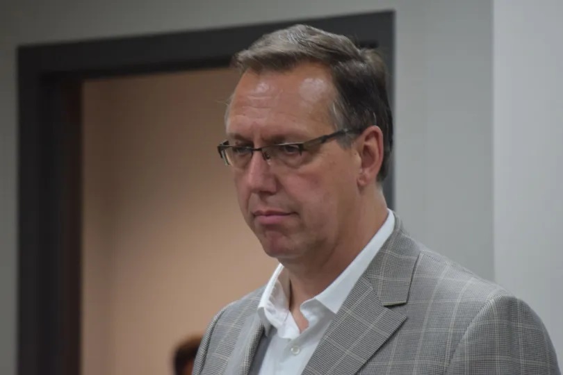 Father Joseph "Jack" Baker during a 2019 court appearance in Wayne County. (Aileen Wingblad/MediaNews Group)