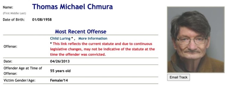 Brother Thomas Chmura, shown in a sex offender registry. Missouri State Highway Patrol