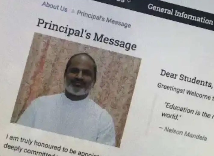 A photo of Father Vincent Pereira as featured on his former school's website. (UCA News files)