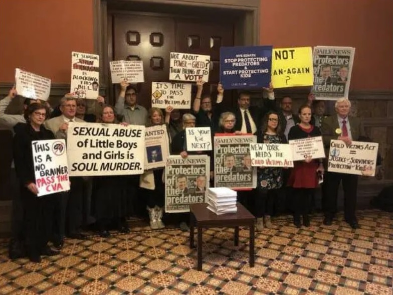 Egan and others lobbying for the passage of the Childhood Sex Abuse Look-Back law in New York. (Courtesy photo).