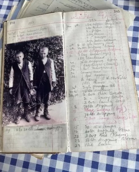 Documents in Tom Wall's possession include photographs of boys who attended the industrial school at Glin, County Limerick, and records of purchases made by the Christian Brothers.