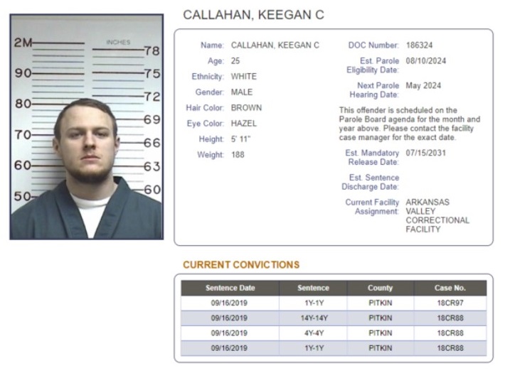 Keegan C. Callahan Convictions