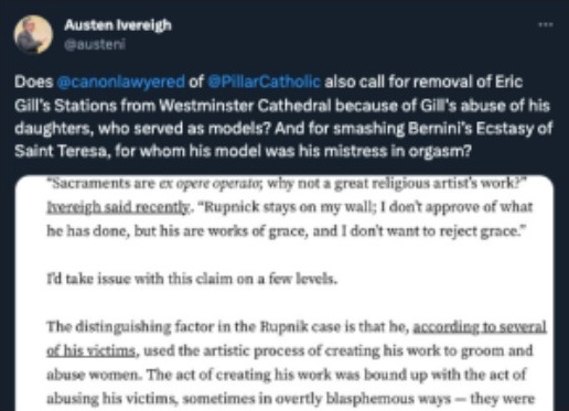 Austen Ivereigh Twitter exchange about Rupnick, excerpt 1.