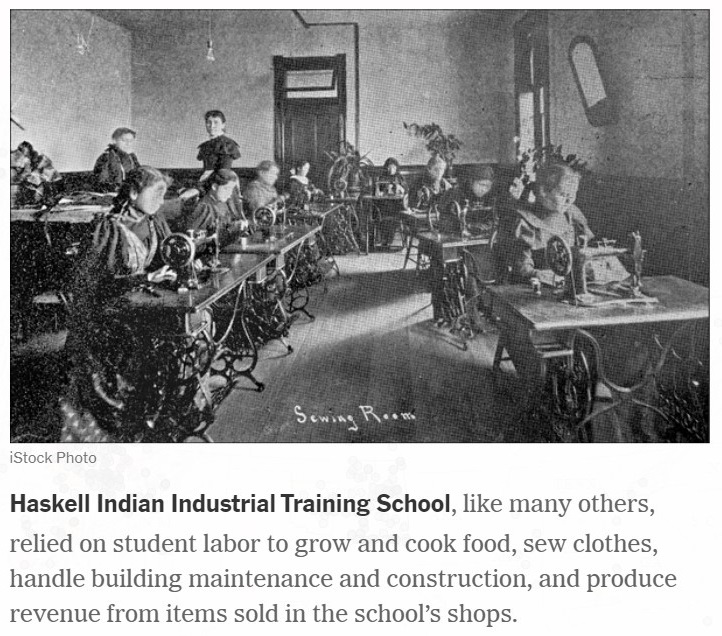 Introduction to War Against the Children: Haskell Indian Industrial Training School students sewing