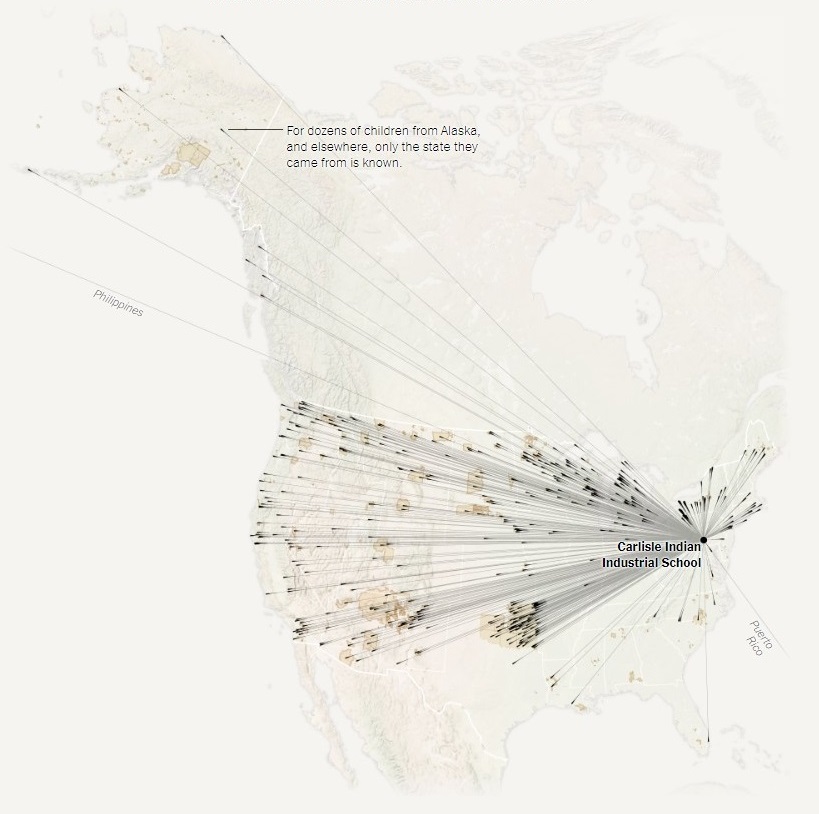 Where Carlisle Indian Industrial School's students came from
