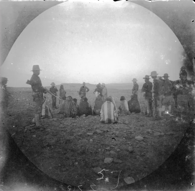 Men from the Hopi Tribe being transported to Alcatraz. Mennonite Library and Archives, Bethel College, North Newton, Kansas; Voth photo #57; used by permission of the Hopi Cultural Preservation Office