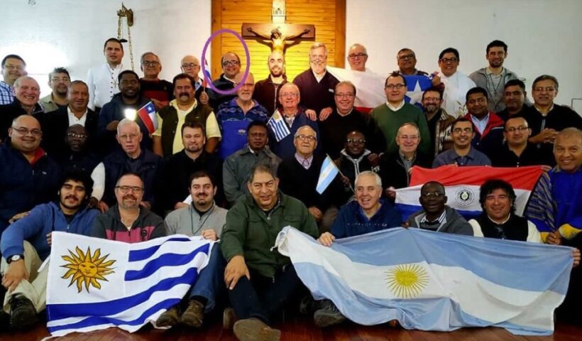 The members of the Southern Cross province of the Oblates, 2018. In the circle, Rafael Fleitas López.