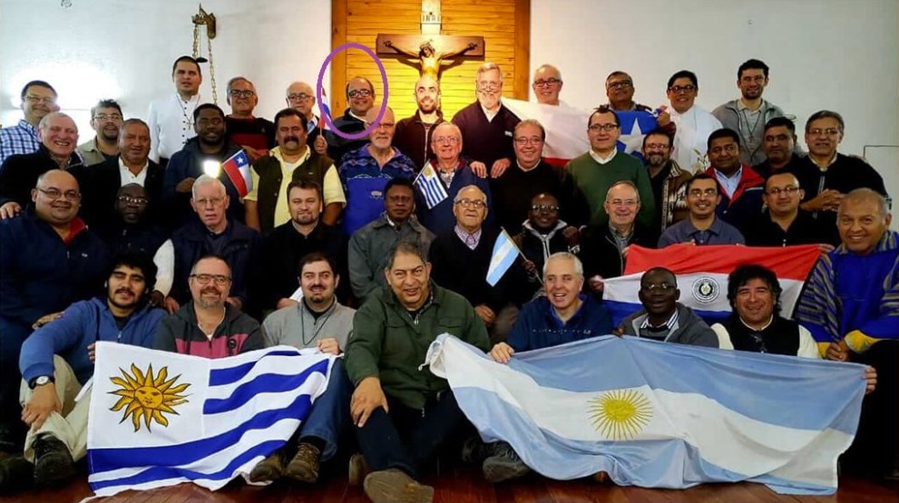 The members of the Southern Cross province of the Oblates, 2018. In the circle, Rafael Fleitas López.