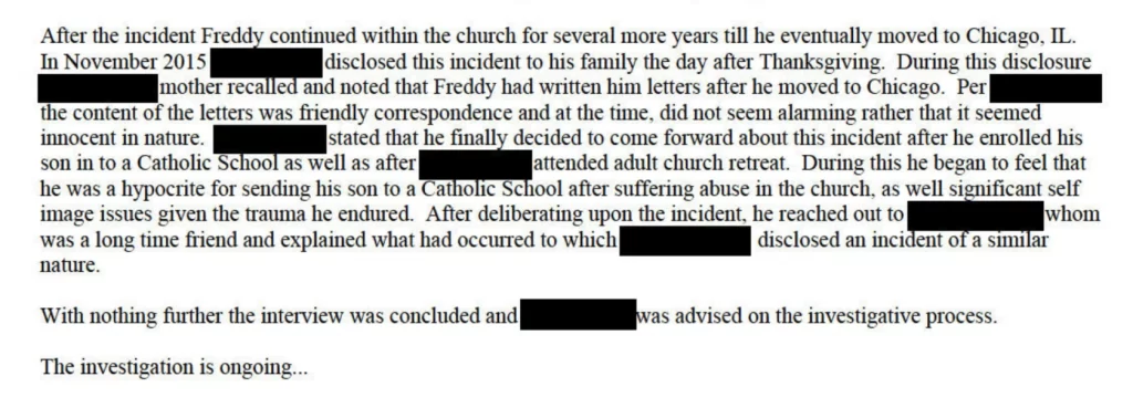 Another portion of the Charleston, South Carolina, police reports about the Rev. Freddy Washington. - Charleston Police Department