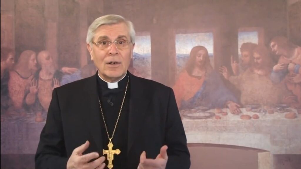 Jean Michel Di Falco Léandri during his days as bishop of Gap. From a video at his former diocese social media, 2017.