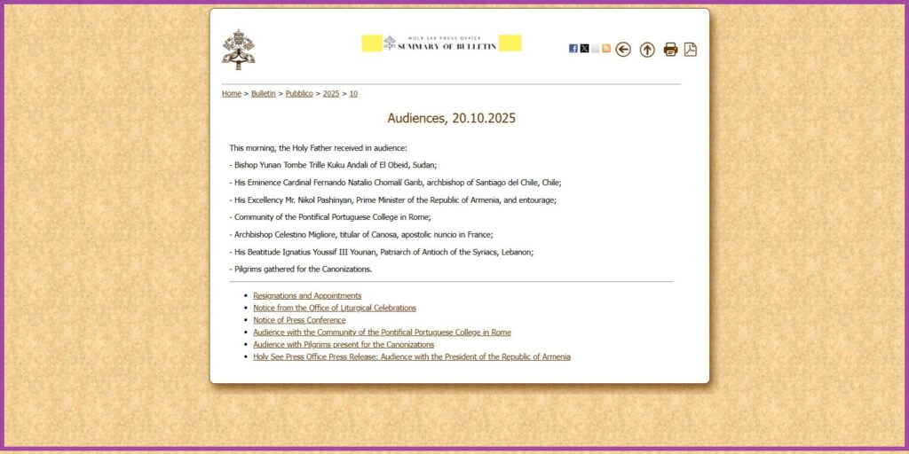 The English-language version of the Bollettino.