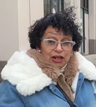 Survivor Catherine Hernandez after giving her statement in U.S. Bankruptcy Court in Oakland on December 13, 2024.