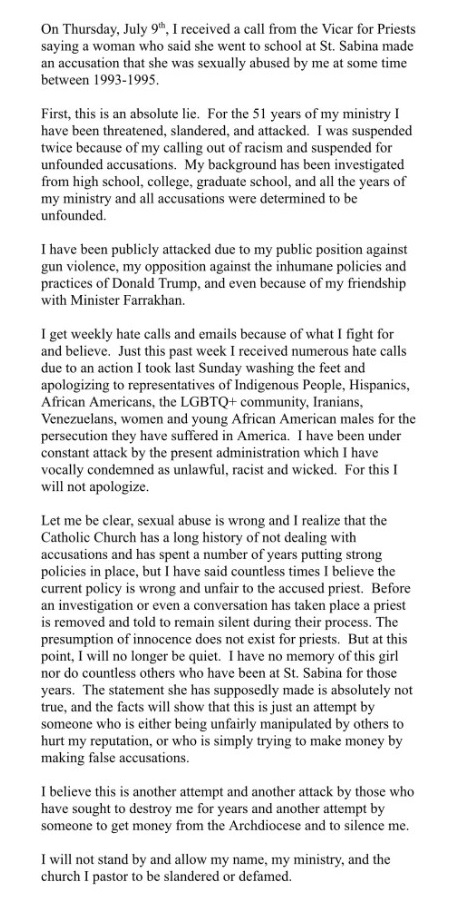 Message 1 from Father Michael Pfleger on Threads.