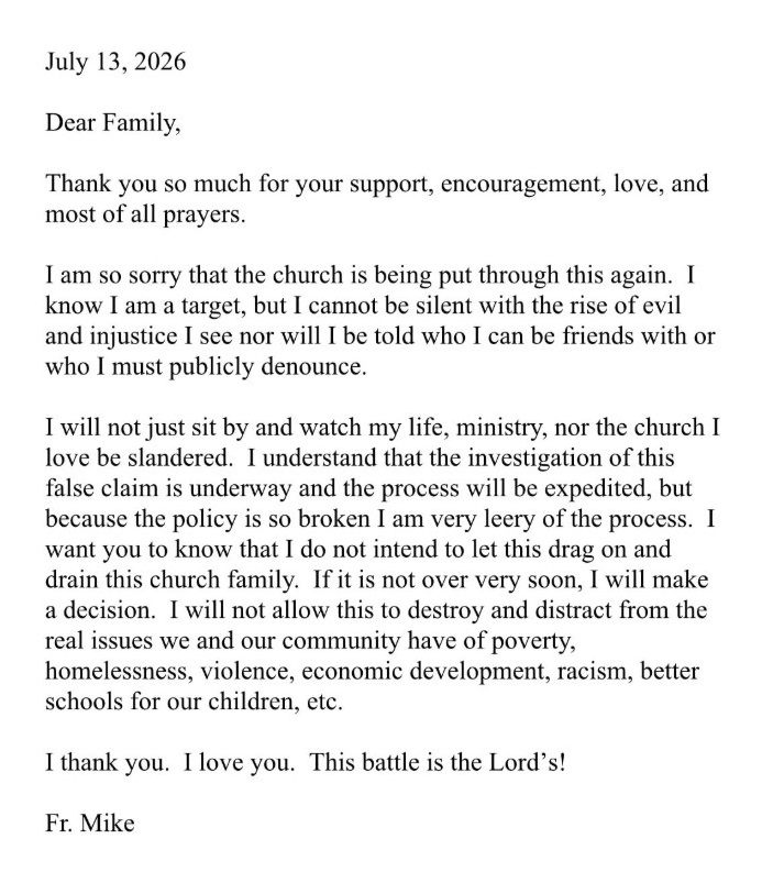 Message 2 from Father Michael Pfleger on Threads.