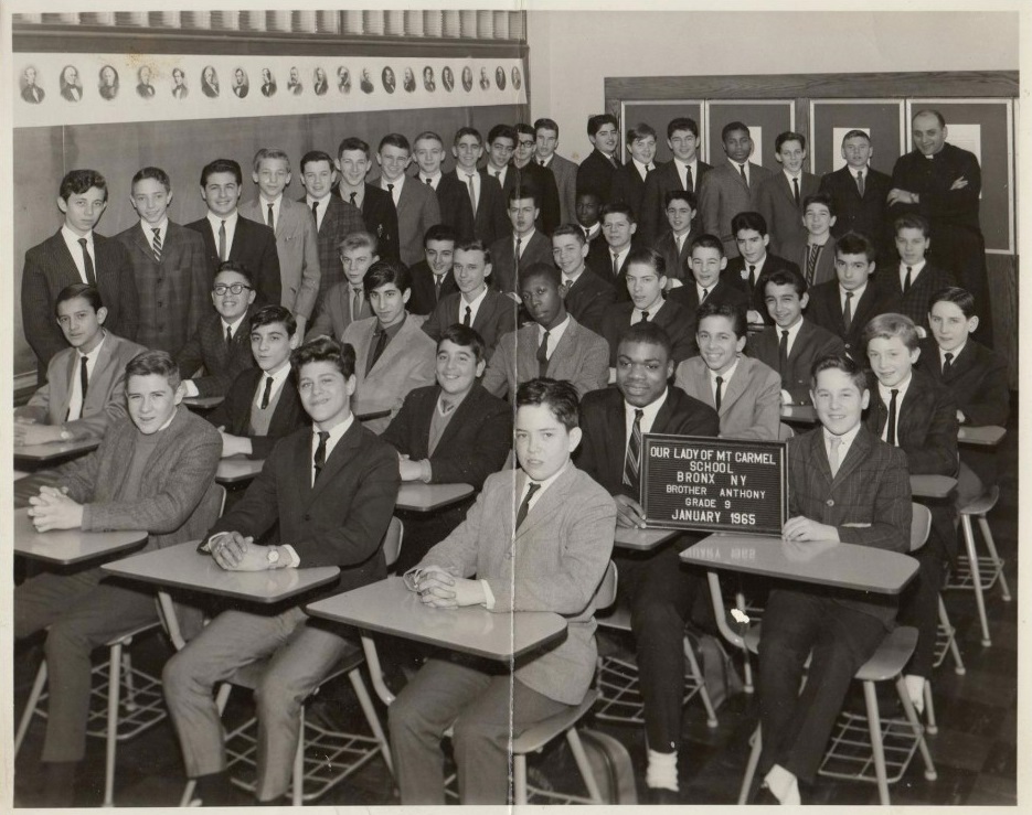 In 1965, at the time of this Our Lady of Mount Carmel School class photo, Rudy Tremaroli [not pictured] was running a community center that served both the church and the Bronx Catholic school. By the mid-1970s, he had been moved exclusively to the school, according to court documents. (Facebook)